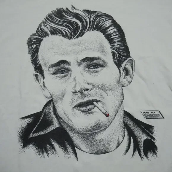Vintage James Dean 80s Portrait Rare T-Shirt XL Stedman 1987 Movie Star Cigs Tees - Short Sleeve